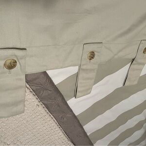 Pottery Barn fully lined heavy fabric drape with tabbed top.